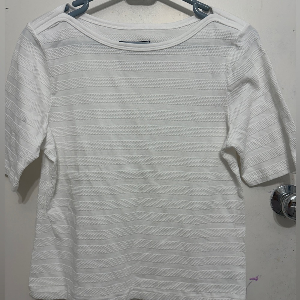 Charter Club White Textured Bath Towel